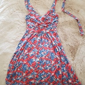 Boden patterned halterneck tie dress